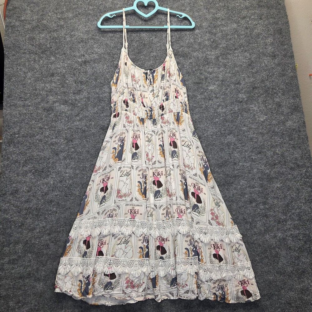Hot Topic Kiki's Delivery Service Cat Dress Junior Large Multicolor Crochet Midi